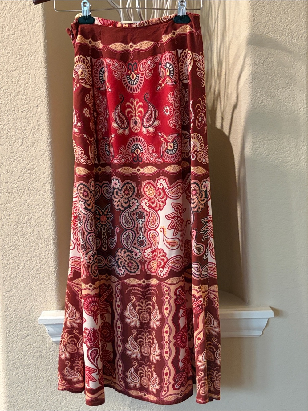 Farm Rio Red Paisley Bohemian Maxi Skirt Size S - Picture 4 of 7